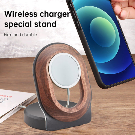 Étagère de bureau en bois, accessoires, chargeur magnétique sans fil en noyer, support de chargement sans fil pour Magsafe