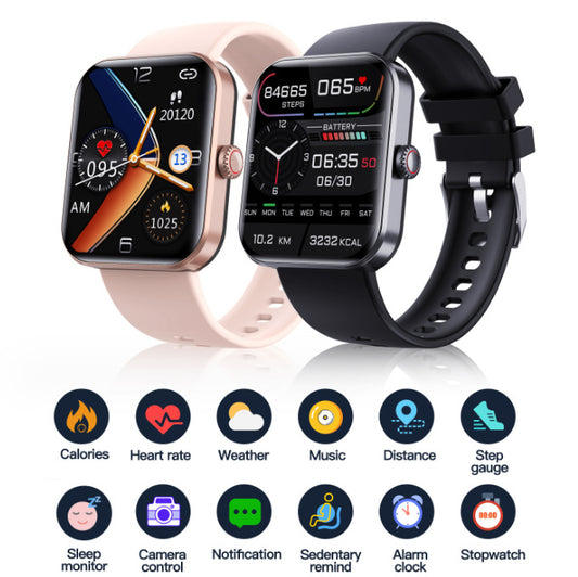 Bracelet de sport F57L, moniteur de fréquence cardiaque, de pression artérielle, de température corporelle, d'informations, montre intelligente Bluetooth