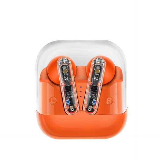 Écouteurs sans fil Bluetooth AKZ-S26, mini-écouteurs de sport transparents, TWS, légers, Type-C, basses puissantes